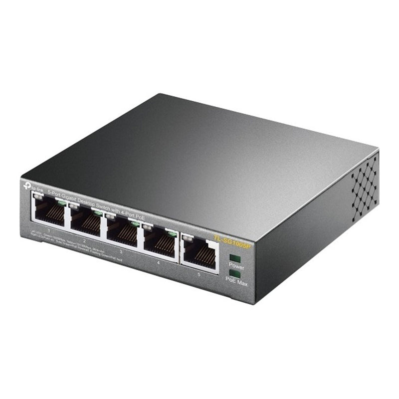 TP-Link TL-SG1005P 5-Port Gigabit Desktop Switch with 4-Port PoE+ 65W