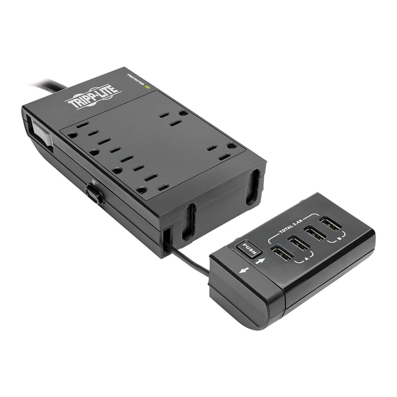 Tripp Lite TLP66USBR 6-Outlet 4 USB Ports 1080 Joules Protect It! Surge Protector - Black