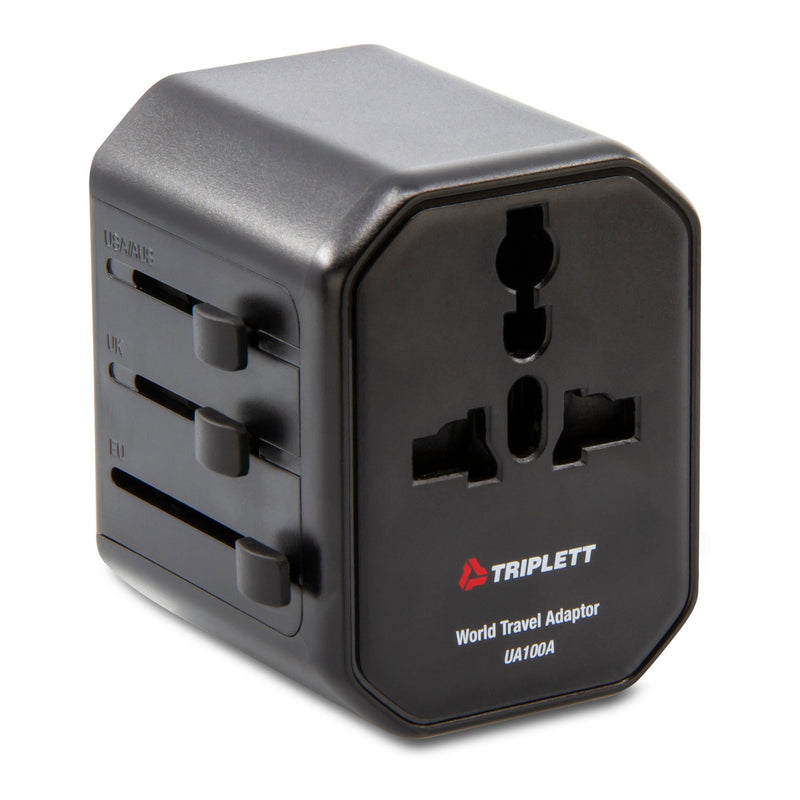 Triplett UA100A 10A 2500W World Travel Adapter with USB-A and USB-C