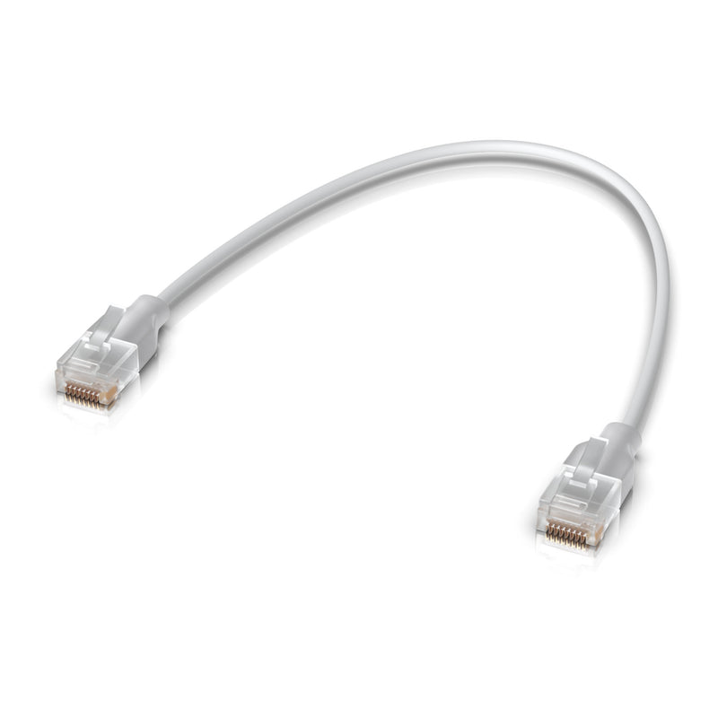 Ubiquiti UACC-CABLE-PATCH-EL-0.15M-W-24 Nano-Thin Translucent Booted RJ45 Patch Cable or Optimal Etherlighting Effects - 0.15m 24-Pack