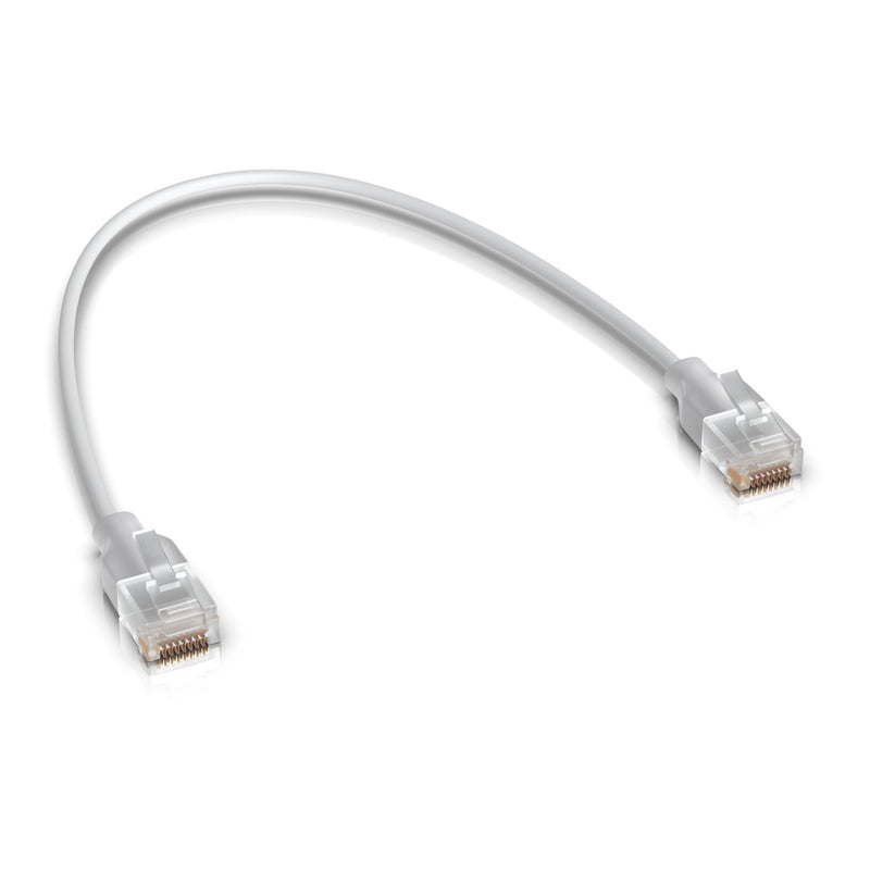 Ubiquiti UACC-CABLE-PATCH-EL-0.15M-W-24 Nano-Thin Translucent Booted RJ45 Patch Cable or Optimal Etherlighting Effects - 0.15m 24-Pack