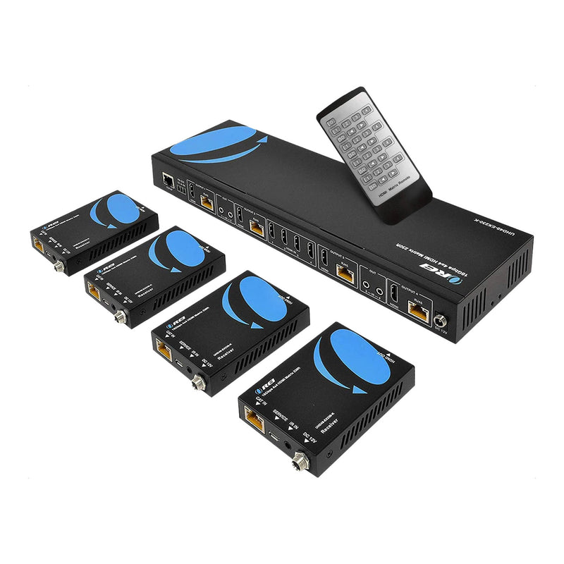 OREI UHD48-EX230-K 4x4 HDMI Matrix Extender - UltraHD 4K@60Hz Over Single CAT6/7 Cable