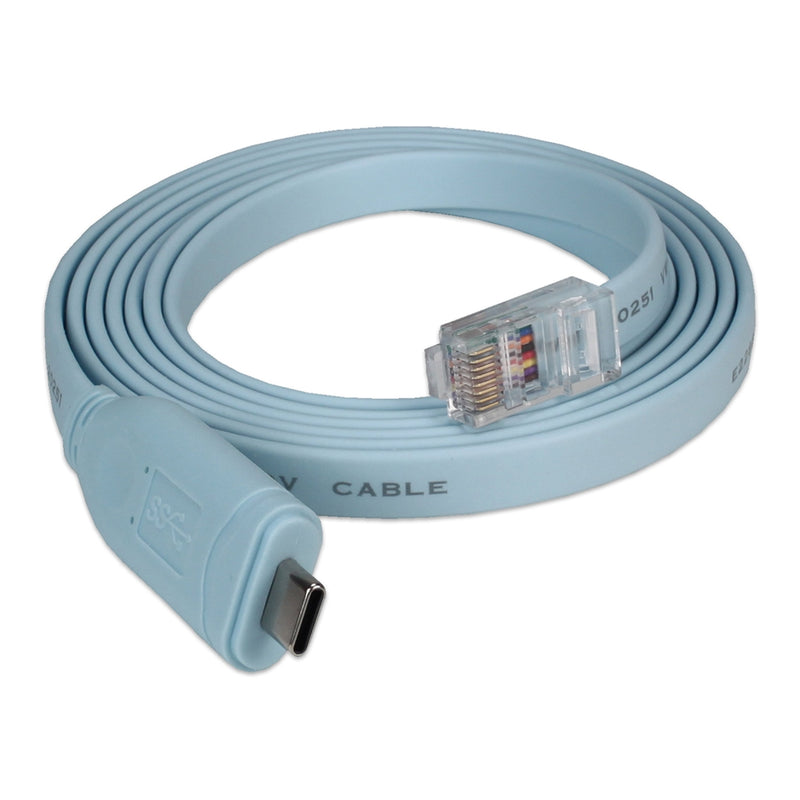 QVS UR-2000M2-RC 6ft USB-C to RJ45 Cisco RS232 Serial Rollover Cable