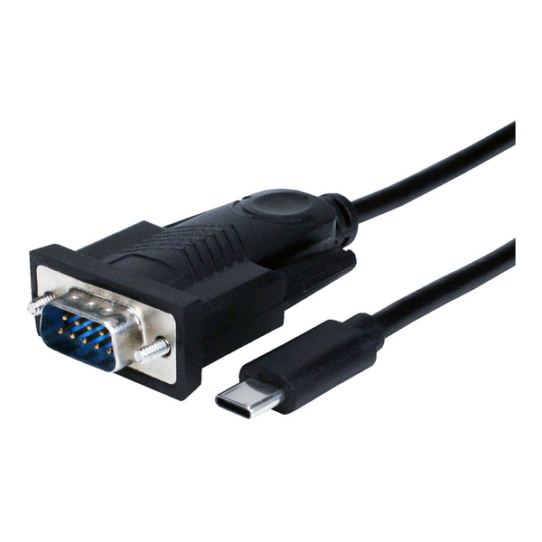 QVS QVS UR-2000M2C 6ft USB to DB9 Male RS232 Serial Adaptor Cable - Black Default Title
