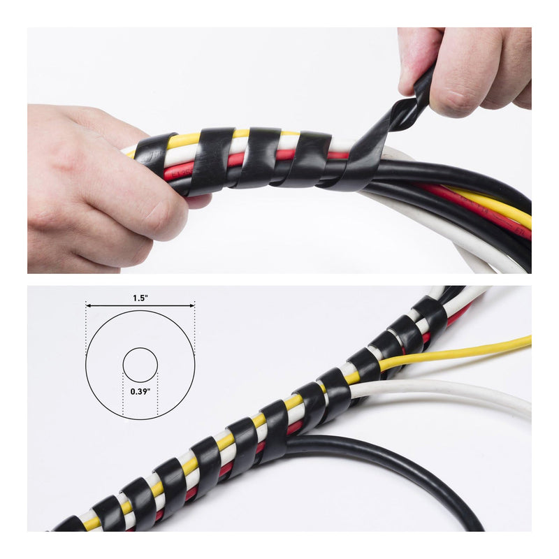 D-Line US/CTW2.5B 8ft Spiral Cable Wrap - Black