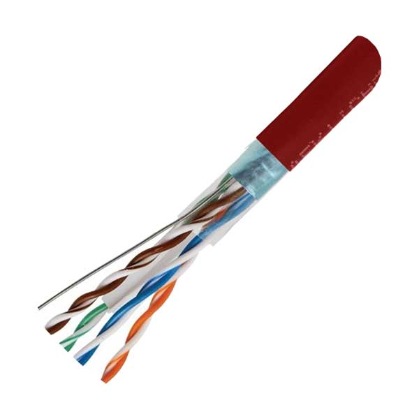 Cat6 Plenum Shielded Cable | Red | 1ft - Sold Per Foot | VDC6-4PSRD