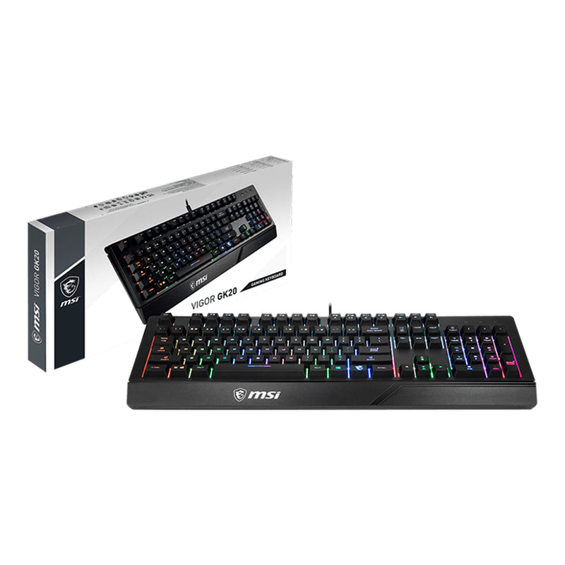 MSI VIGOR GK20 Backlit Ergonomic Gaming Keyboard - Black