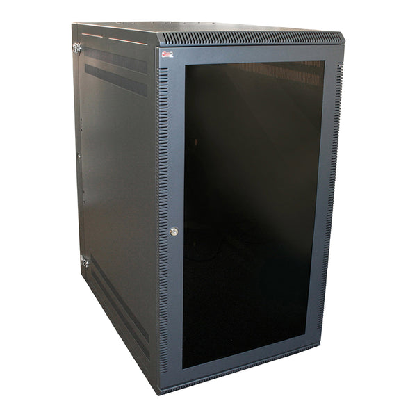 Quest Manufacturing Quest Manufacturing WM3019-18-02 18U Wall Mount Enclosure with Rear Swing-Out - Black Default Title
