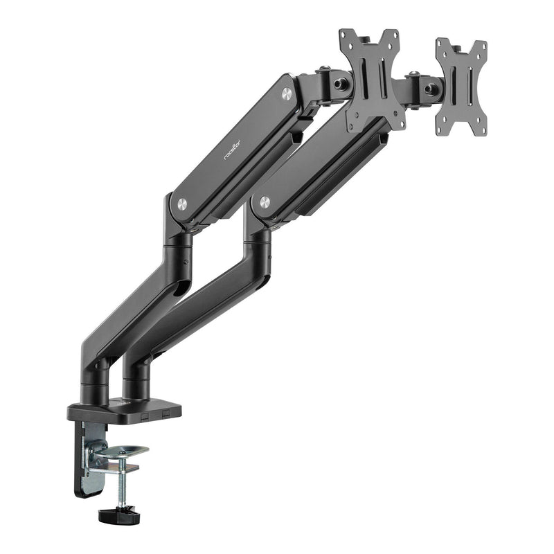 Rocstor Y10N012-B1 ErgoReach ED2 Premium Dual Ergonomic Monitor Arm C-Clamp & Grommet – Up to 32" - Black