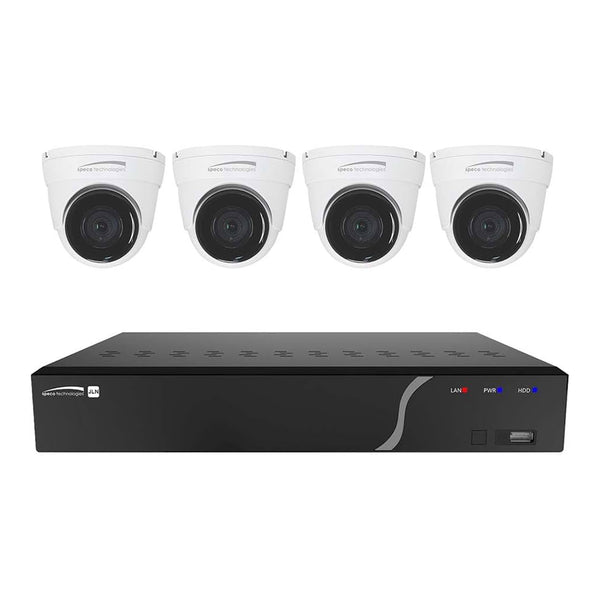 Speco Technologies Speco Technologies ZIPK4N1 4CH 8MP H.265 NVR with 1TB HDD & 4x 5MP 2.8mm Night Vision Turret Cameras - NDAA Default Title
