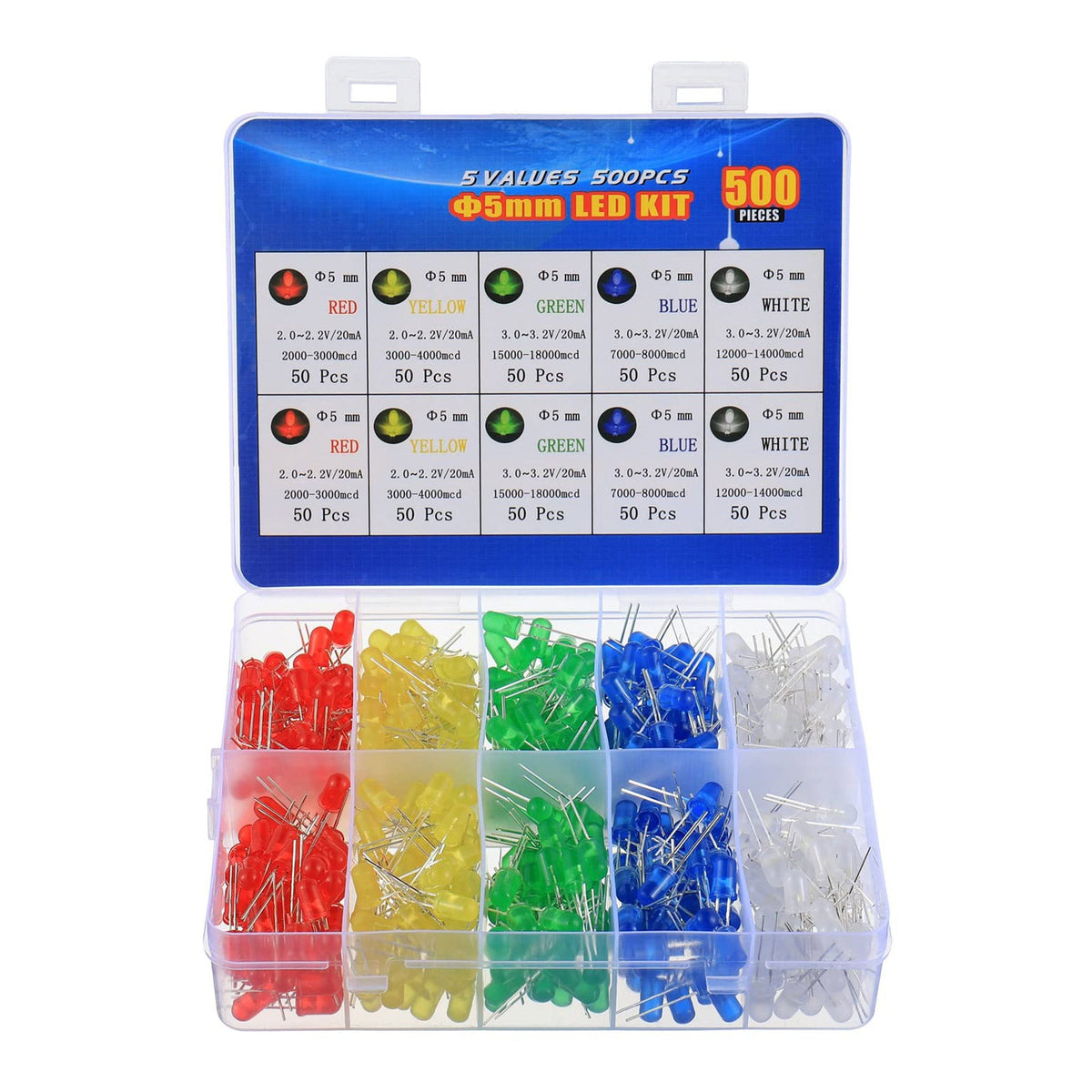 5 Diode Led Module Altex Preferred MFG 500-Piece 5-Color 5mm LED Diode Lights Kit - Red