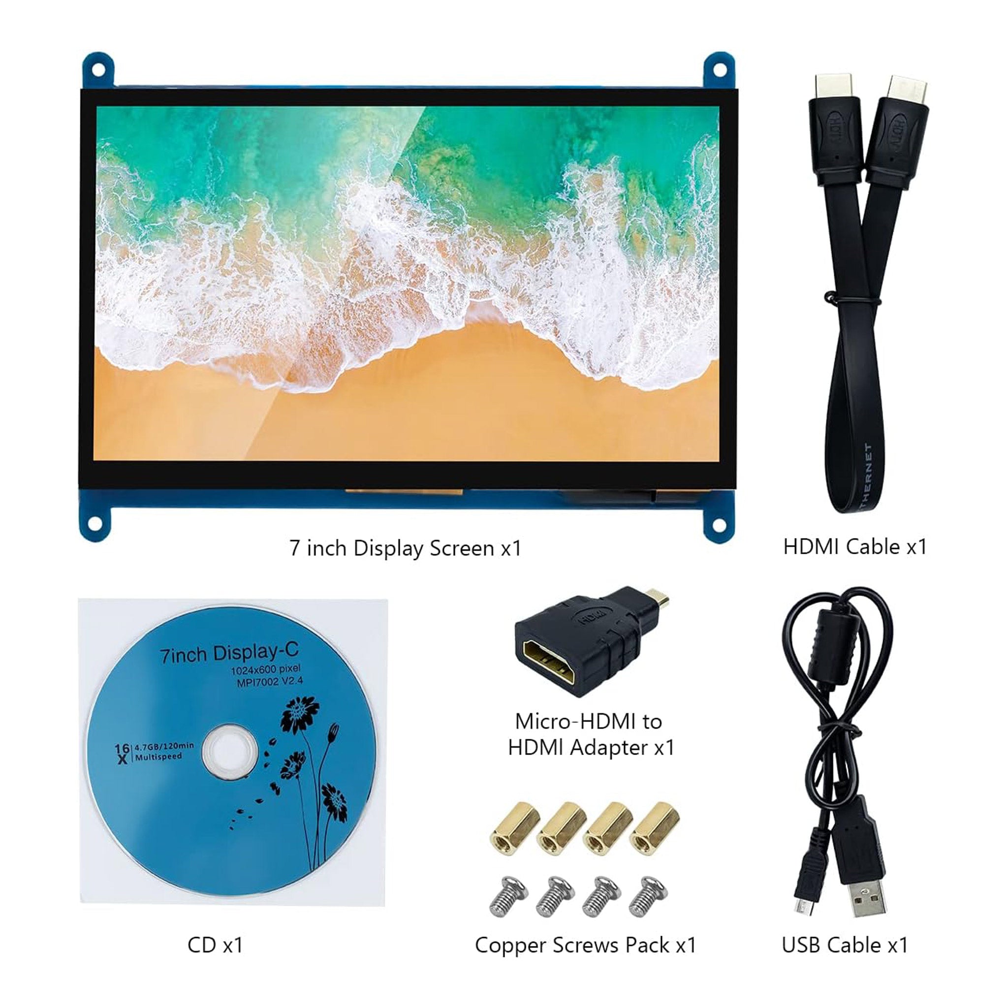 Altex Preferred MFG 7-Inch 1024x600 IPS LCD Touch Screen Capacitive Di