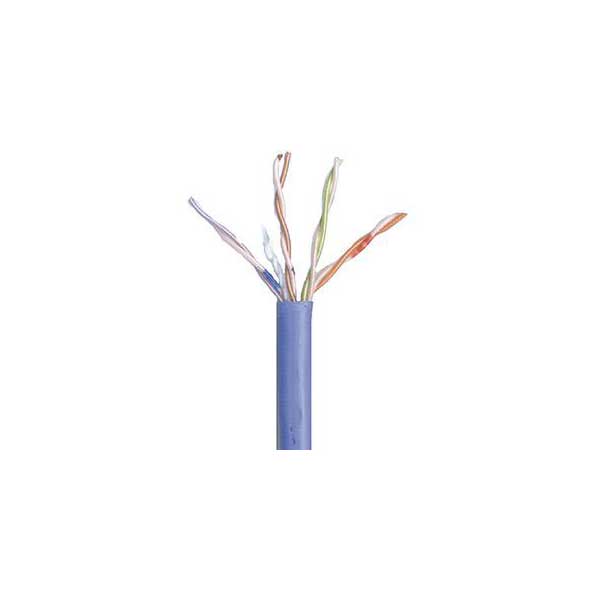 Blue Cat5e Plenum (CMP) Cable, 24AWG, 4-Pair, 350MHz, FR PVC, 1000FT B