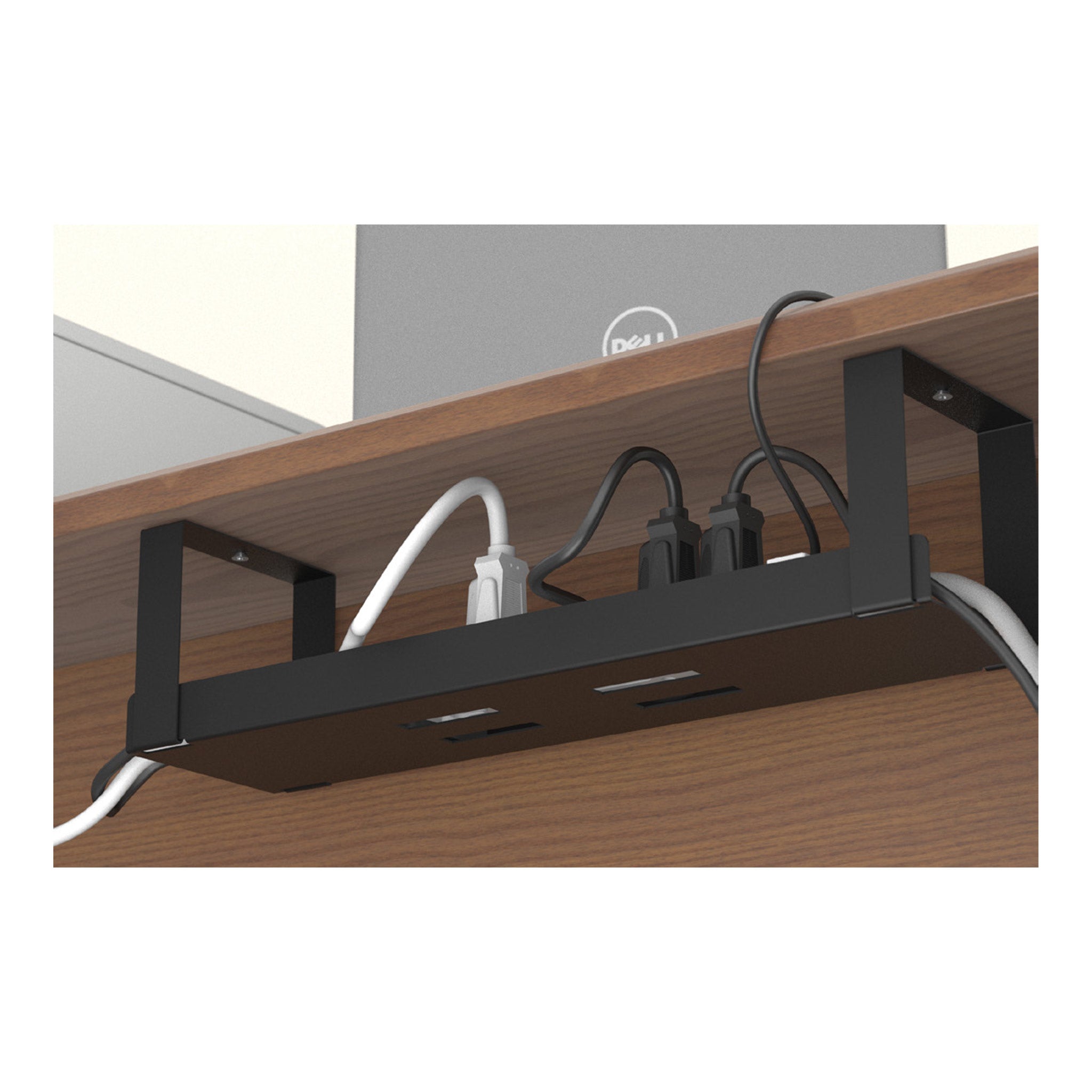 Kabelmanagement-Schale Für Unter Den Schreibtisch – 45,7 Cm, Weiß/transparent