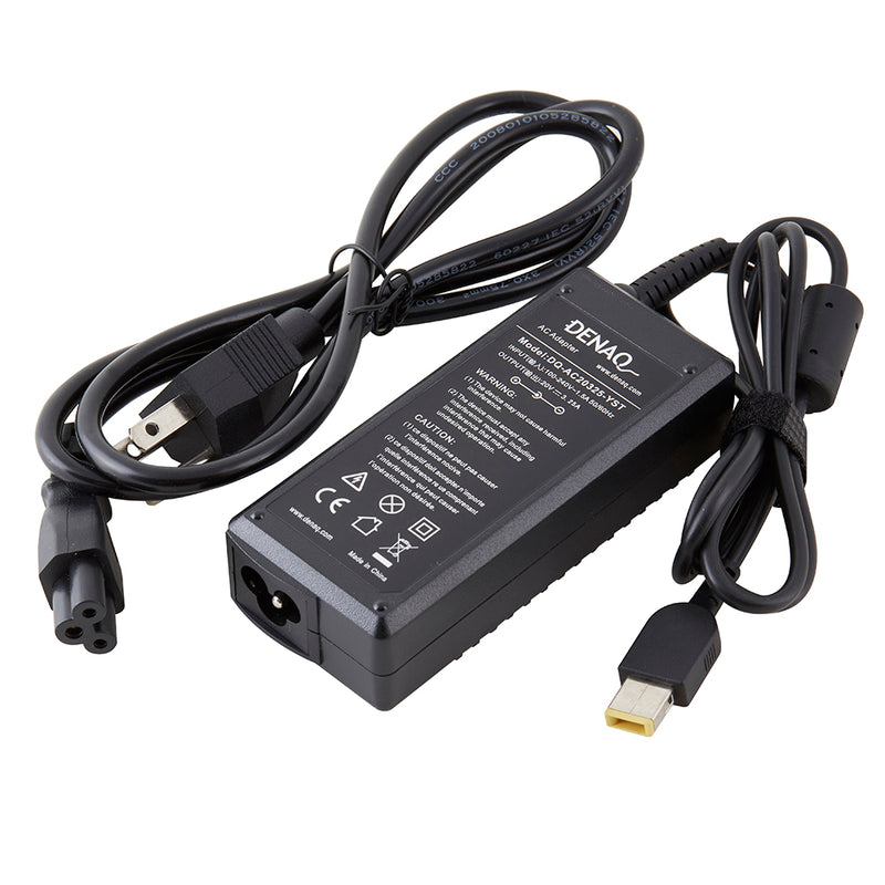 DENAQ DQ-AC20325-YST 20V 3.25A Yellow Square Tip AC Adapter for Lenovo Laptops