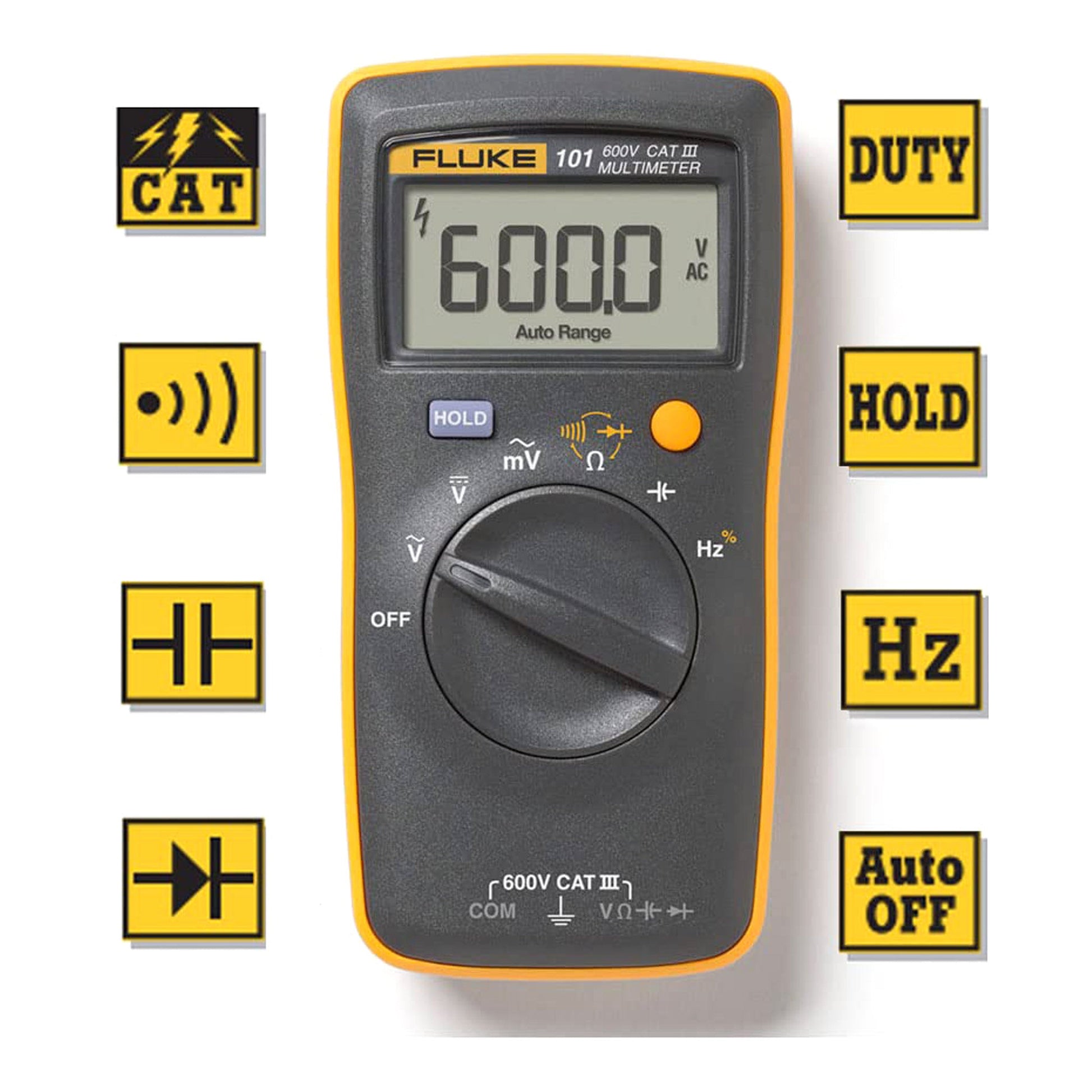 FLUKE 101 ESP Professional-Grade 600V CAT-III Digital Multimeter