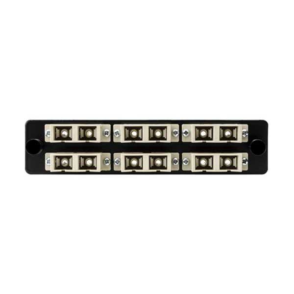 HellermannTyton VFAP6DMMSC Fiber Adapter Panel Preloaded, 6 Port, Mult