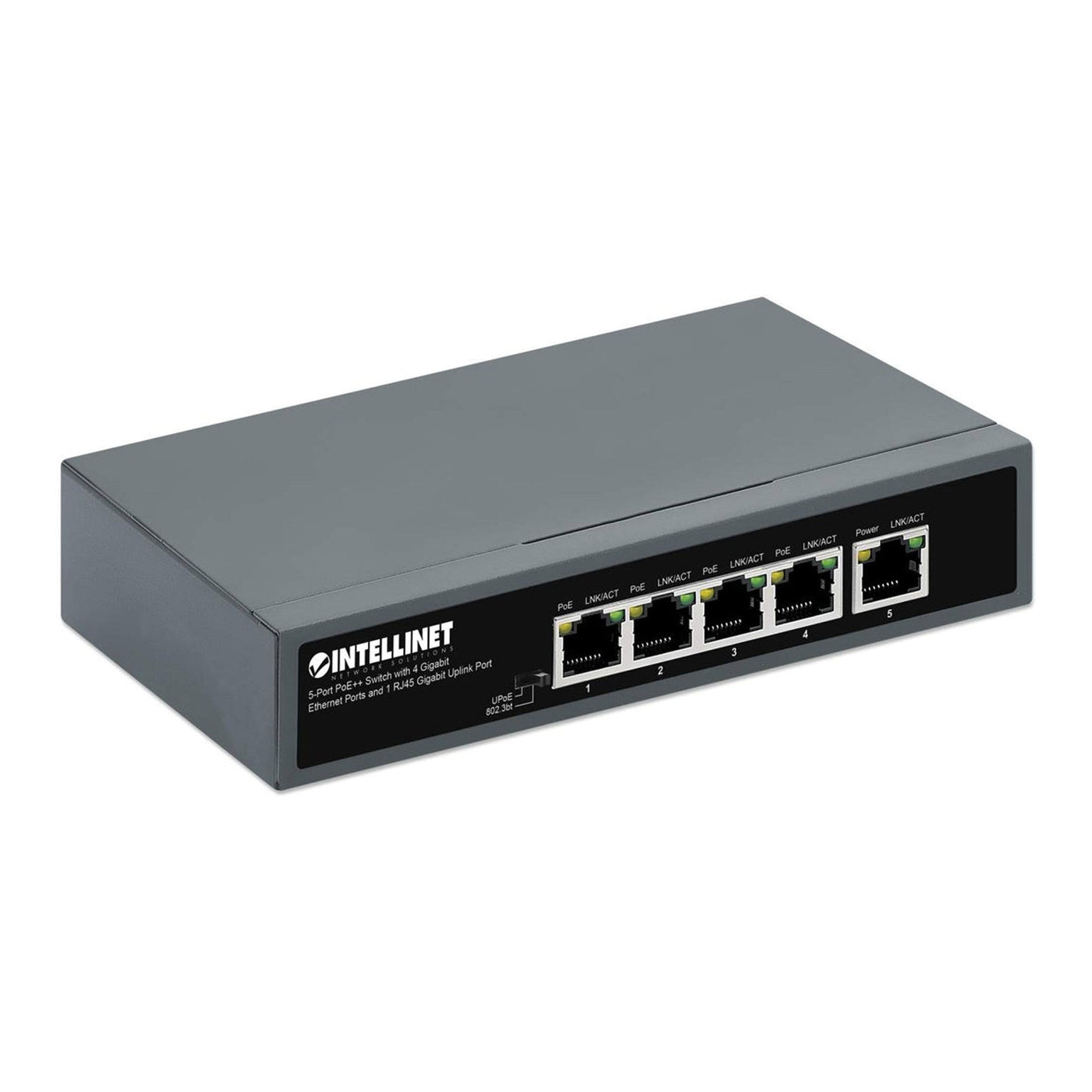 Intellinet 562010 5-Port PoE++ Switch with 4 Gigabit Ethernet Ports an