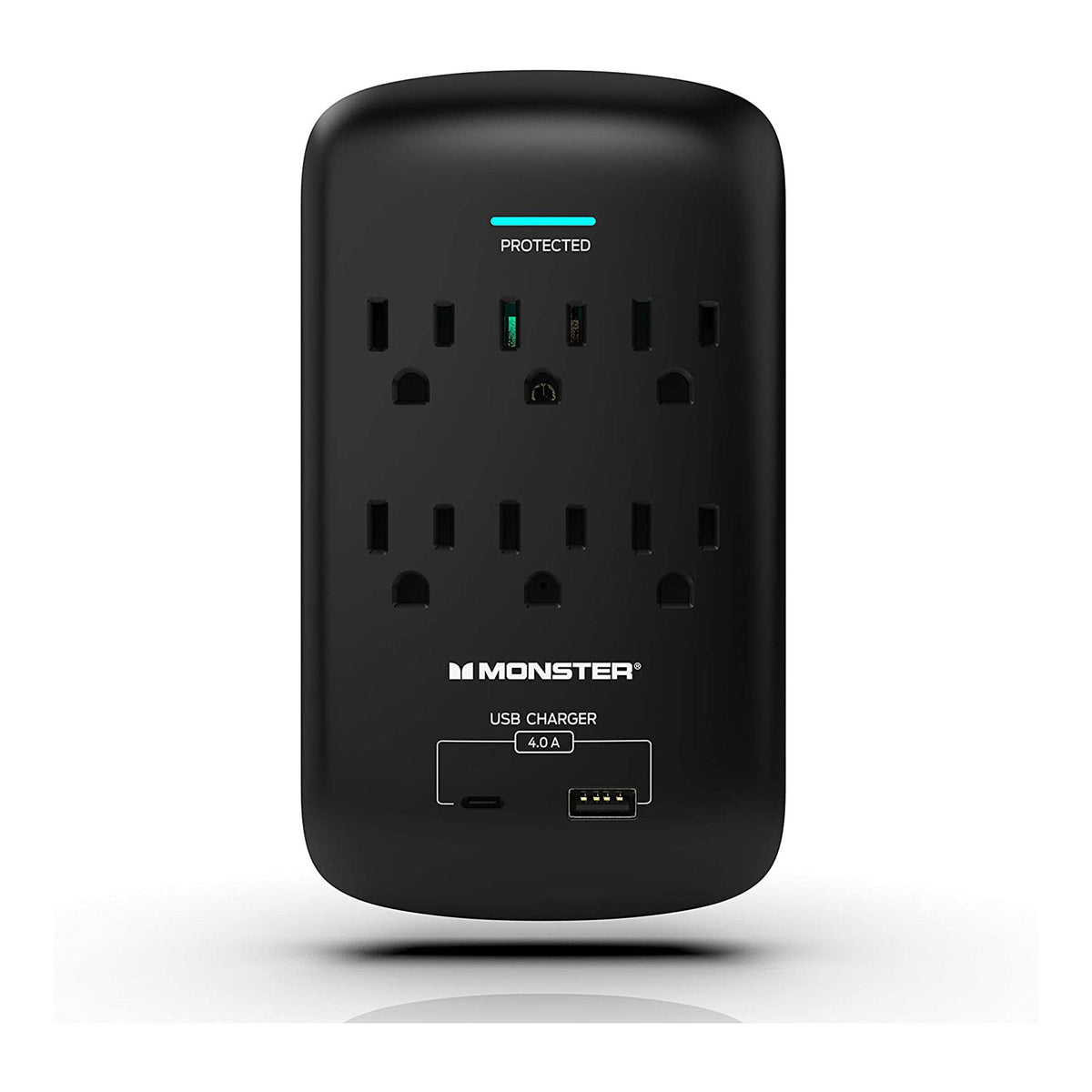 Computer Surge Protector Monster Monster ME-5003 6-Outlet Wall Tap Surge Protector with USB-C and USB-A