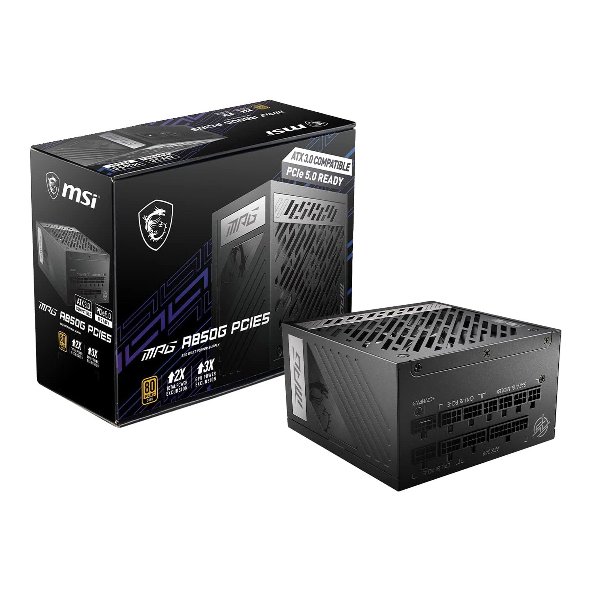 Power Msi MSI PCIE5 850W 80 Plus Gold Fully Modular Power Supply