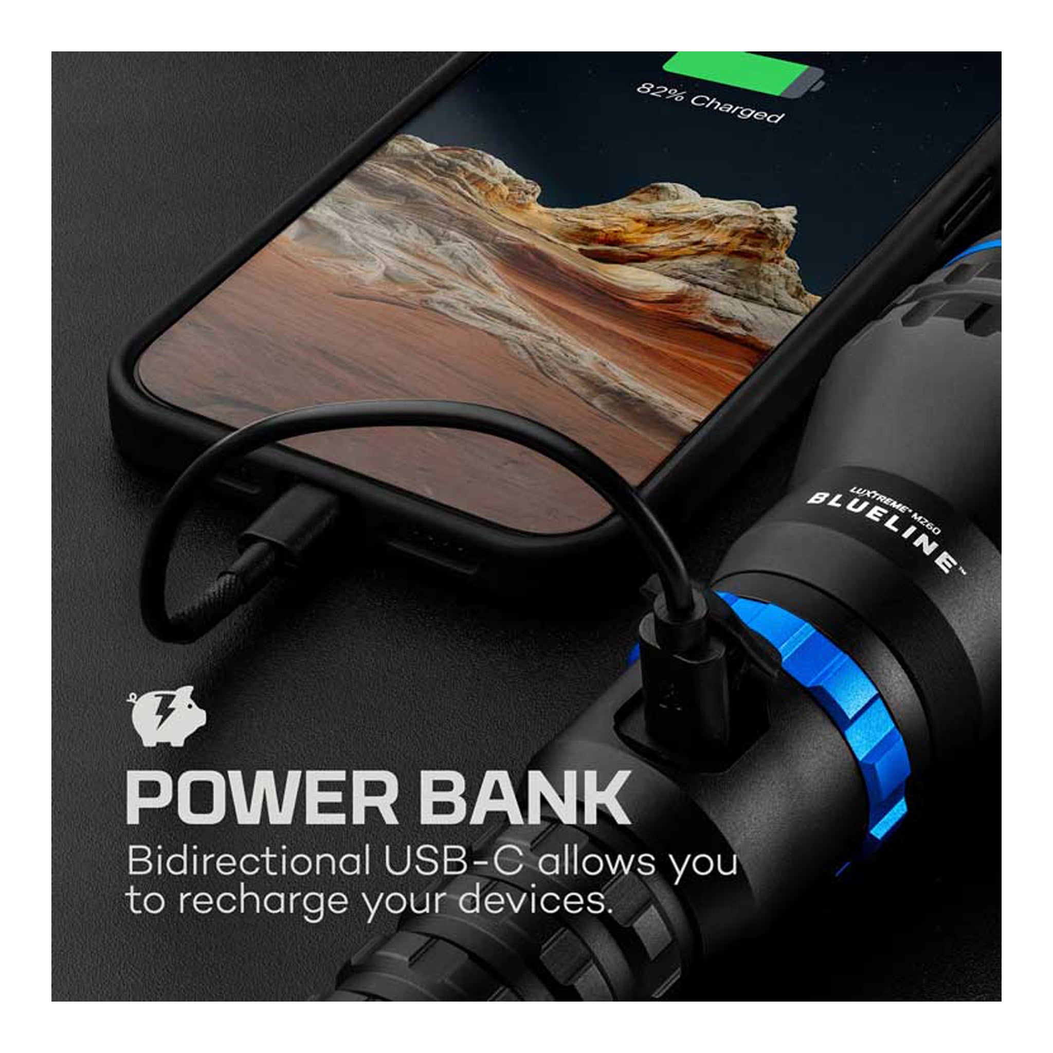 NEBO NEB-FLT-0026 Luxtreme MZ60 Blueline USB-C Rechargeable Flashlight NEBO NEB-FLT-0026 Luxtreme MZ60 Blueline USB-C Rechargeable Flashlight