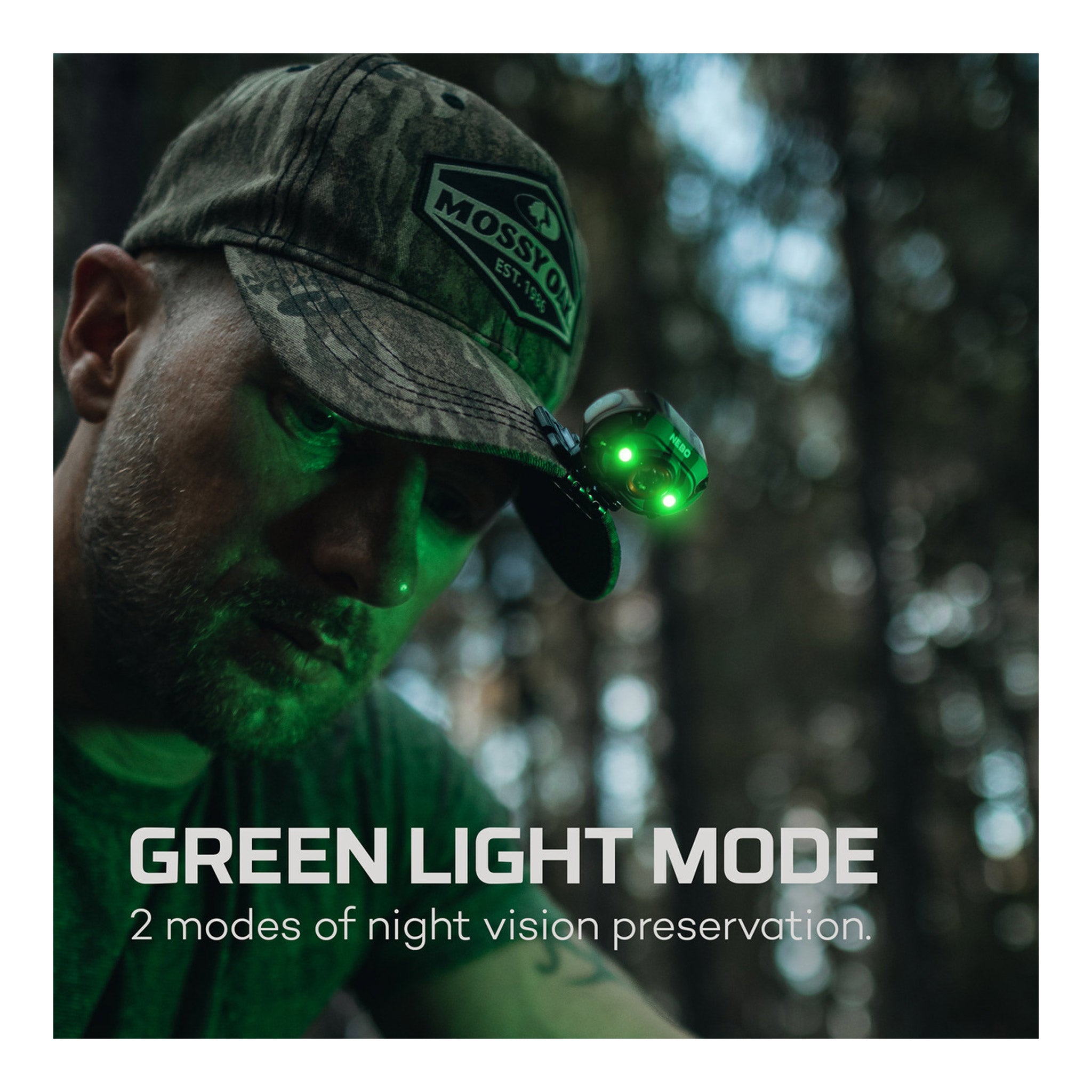 nebo flashlight green NEBO NEB-HLP-1004 Mossy Oak Bottomland MYCRO 400 Rechargeable Headlamp
