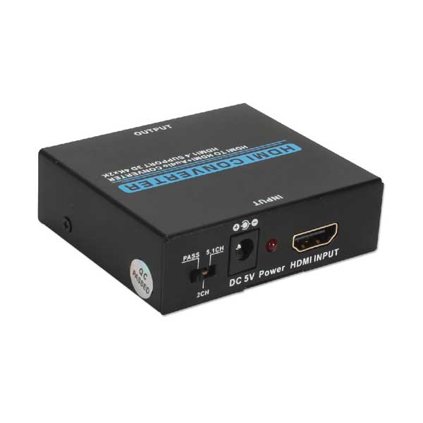 QVS HD-ADE4K HDMI 4K Audio De-Embedder/Extractor with HDMI Pass Through Port