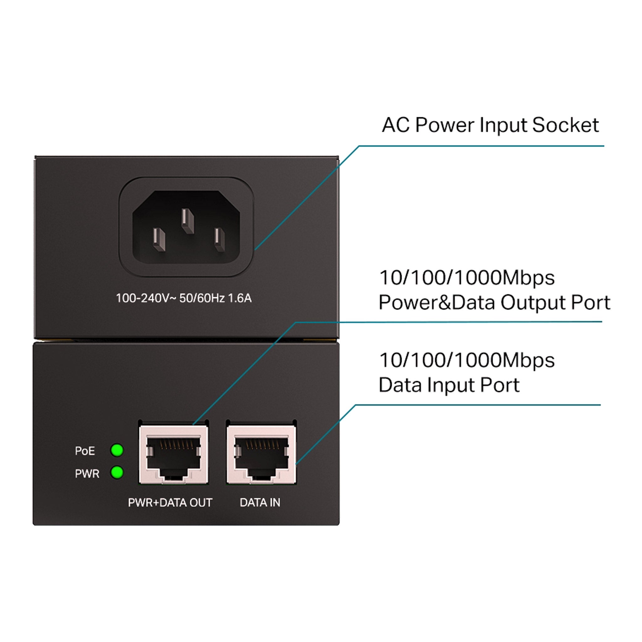 TP-Link TL-POE170S 2GB PoE++ Injector - 60W