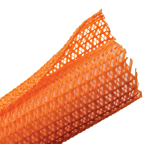 NTE Electronics NTE 04-SCBW13C-OR 1/2 Inch Self-Closing Braided Wrap, Orange, Sold By The Foot Default Title
