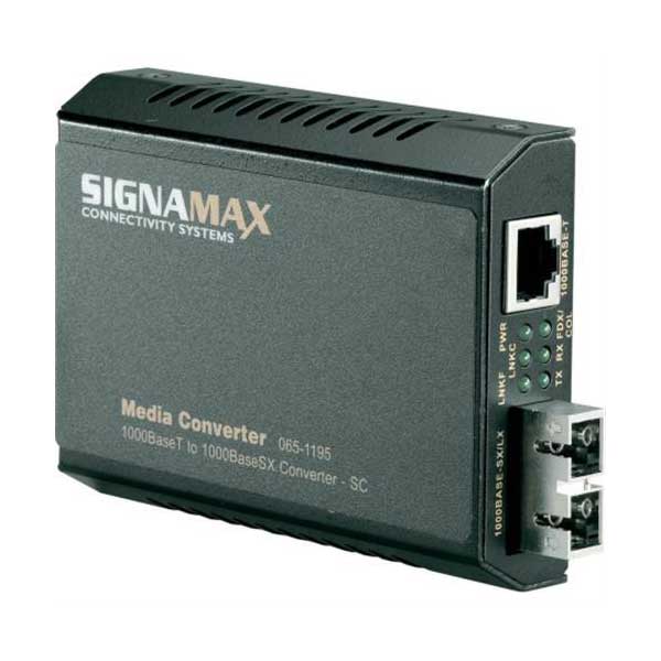 Signamax 065-1195 Gigabit RJ45 to Gigabit Fiber LX/SX Ethernet Media Converter