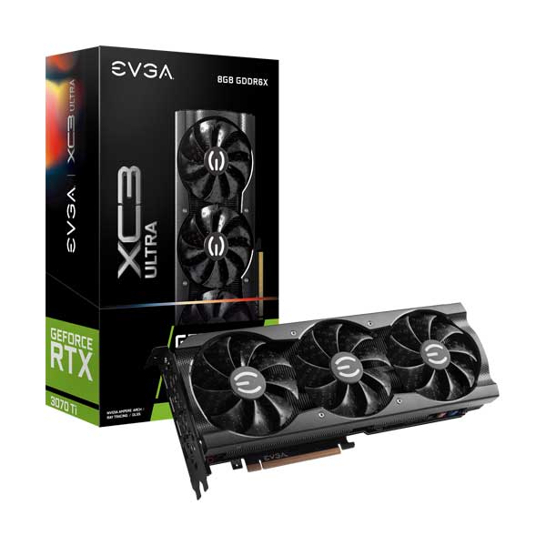 EVGA 08G-P5-3785-KL GeForce RTX 3070 Ti XC3 Ultra Gaming Graphics Card with 8GB GDDR6X and ARGB LED & iCX3 Cooling