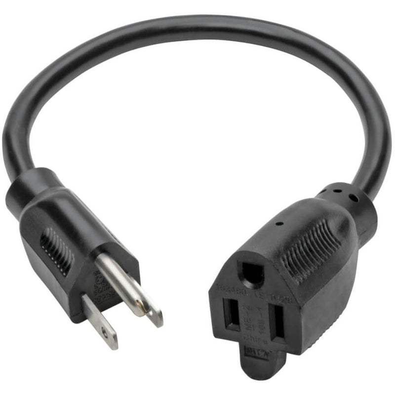 Tripp Lite P022-001 1ft 18AWG 120V 10A Black NEMA 5-15P to NEMA 5-15R Power Extension Cord