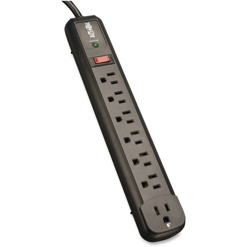 Tripp Lite Surge Protector Strip TL P74 RB 120V Right Angle 7 Outlet Black