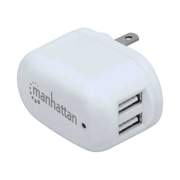Manhattan 101738 5V 2.1A Dual-Port PopCharge Home USB Wall Charger