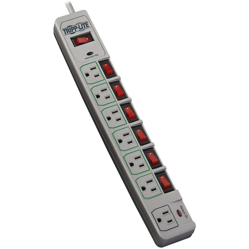 Tripp Lite TLP76MSG 7-Outlet 1080 Joules Individually-Controlled Eco Surge Protector with 6ft Power Cord