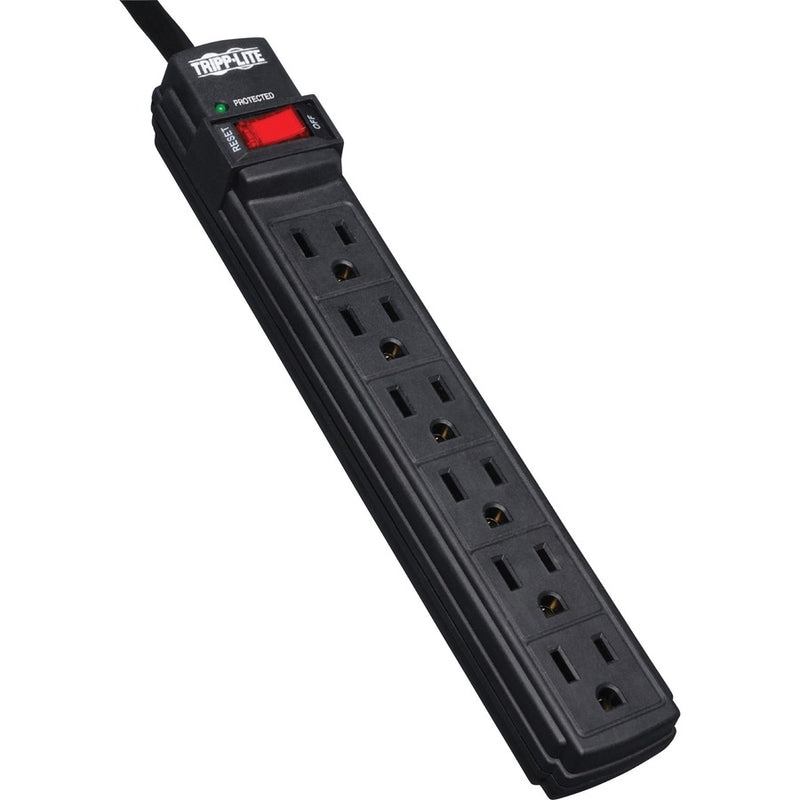 Tripp Lite TLP6B 6ft 360 Joules 6-Outlet Black Protect It! Surge Protector with Diagnostic LED