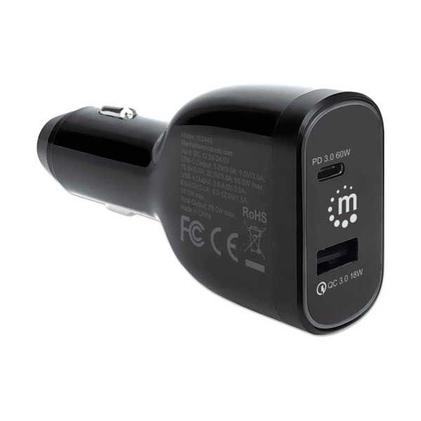 Manhattan 102445 78W 2-Port Power Delivery Car Charger