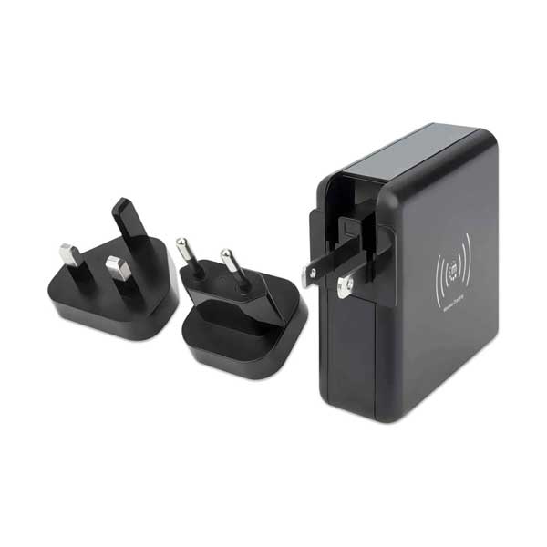 Manhattan 102452 4-in-1 Travel Wall Charger and Powerbank 8,000 mAh