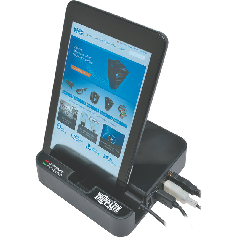 Tripp Lite 4-Port USB Charging Station Surge 2 Outlet Ipad Tablet Stand