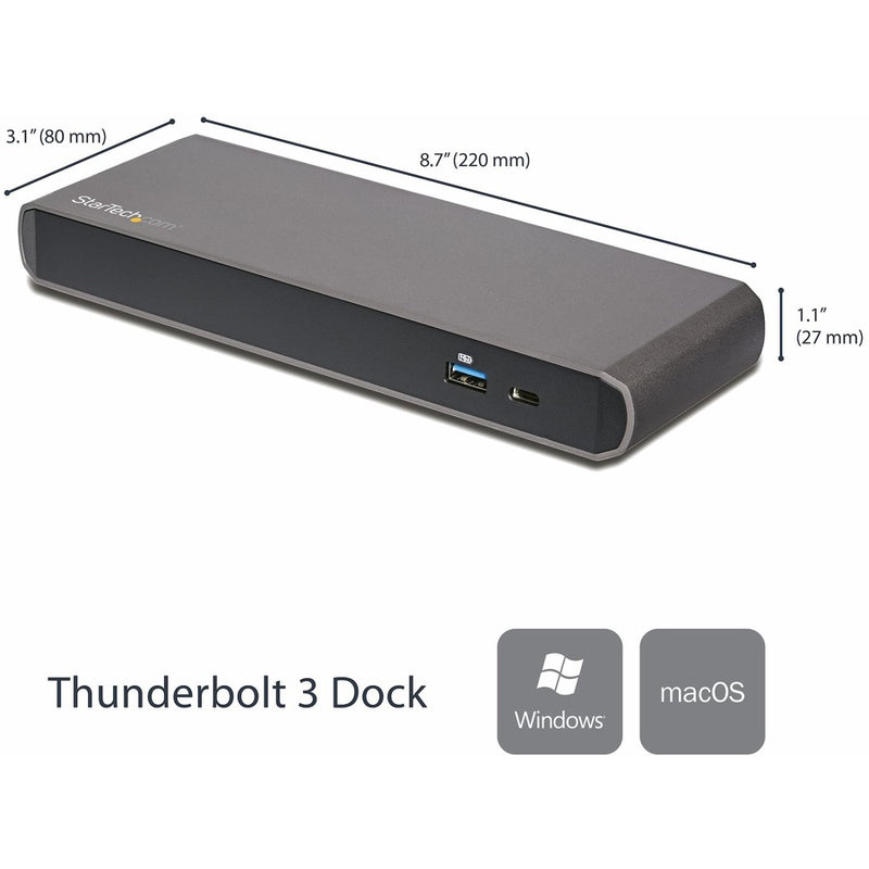 StarTech.com TB3DK2DPPD Dual 4K Monitor Thunderbolt 3 Dock