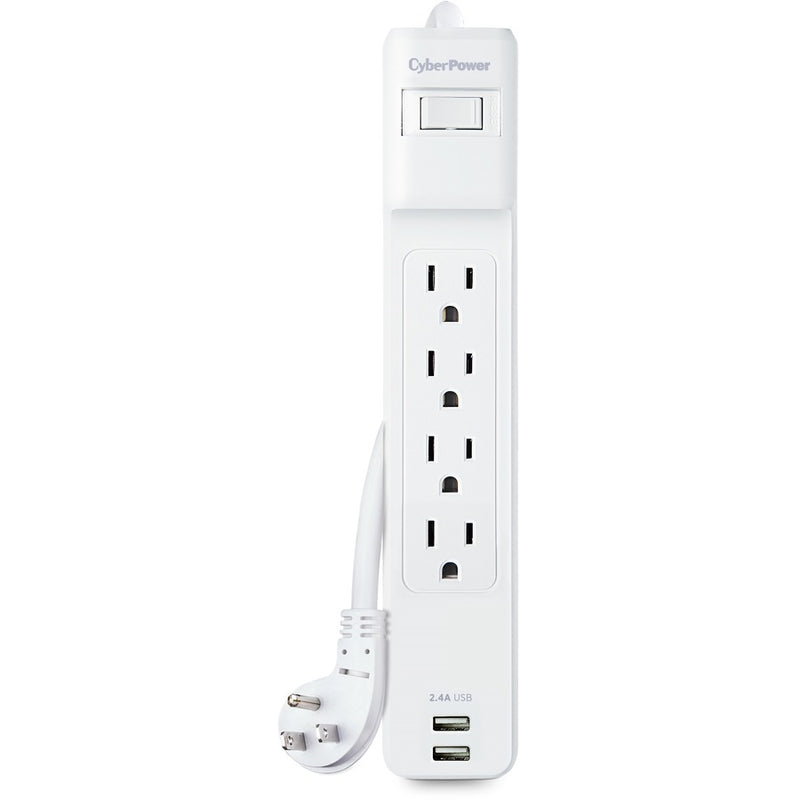 CyberPower P403URC1 4-Outlet Home Office Surge Protection with 500 Joules 15 AMP and 3ft Right Angle Power Cord