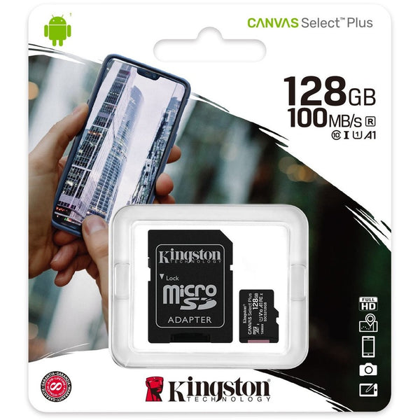 Kingston Kingston SDCS2/128GB 128GB Class 10 Canvas Select Plus microSD Memory Card with Android A1 Performance Class Default Title
