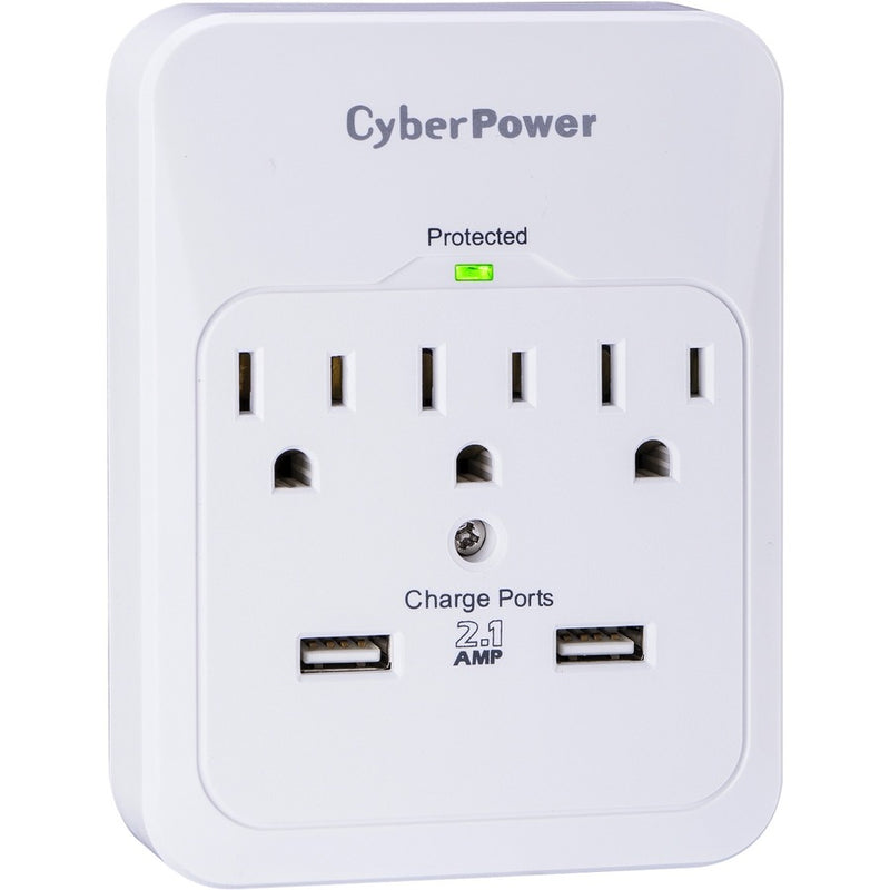 CyberPower Home & Office 3 Outlet + 2 USB Port Surge Protector