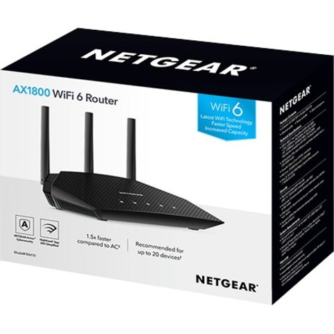 NETGEAR RAX10-100NAS 4-Port 4-Stream Dual-Band WiFi 6 AX1800 Router