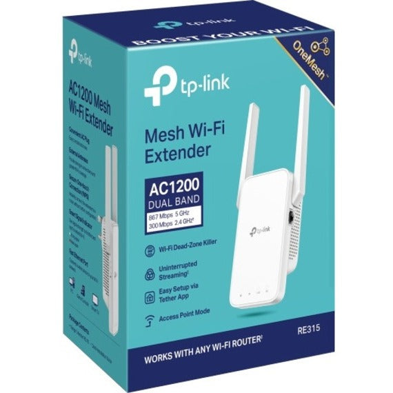 TP-Link RE315 Dual-Band AC1200 Mesh Wi-Fi Range Extender