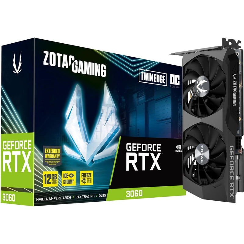 ZOTAC ZT-A30600H-10M NVIDIA GeForce RTX 3060 Twin Edge OC Gaming Video Card with 12GB GDDR6
