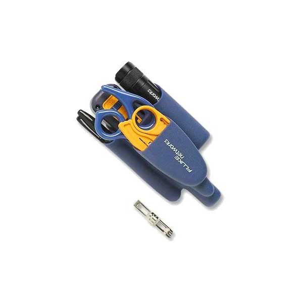 Fluke Networks 11293000 Pro-Tool Kit IS60 with D914S Impact Tool D-Snips Cable Stripper EverSharp 66/110 Cut Blade Sharpie & LED Flashlight