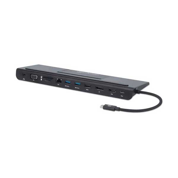 Manhattan 153478 USB-C 11-in-1 Triple-Monitor Docking Station with MST