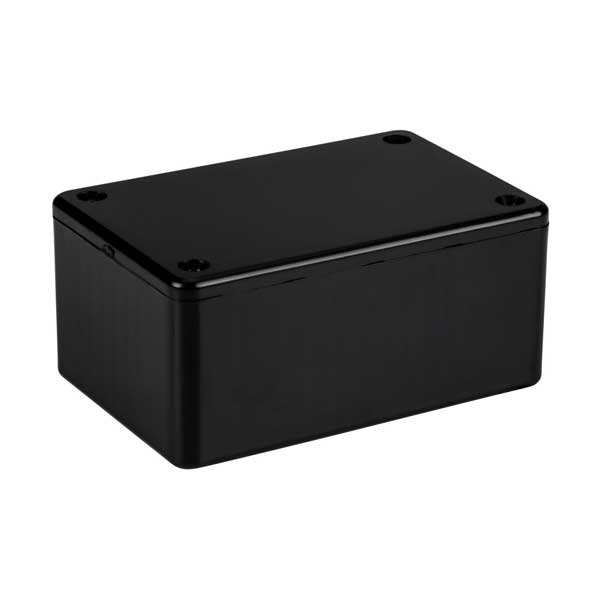 Black Multi-Purpose Plastic Box, 3.3" x 1.4" x 2.35"