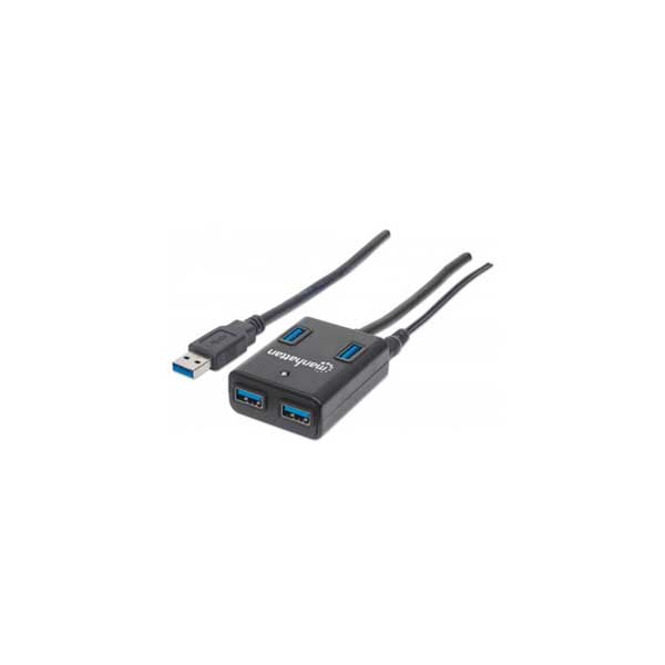 Manhattan Manhattan 162302 4-Port USB 3.0 SuperSpeed Hub with Power Adapter Default Title
